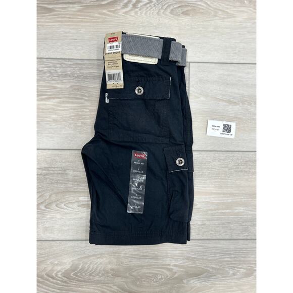 Levi’s Boys Black Cargo Shorts with Belt Size 7 Regular - Picture 3 of 5